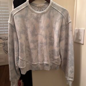 Rag & Bone Women's Light Blue Tie-Dye Crewneck Sweatshirt